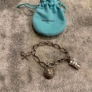 Tiffany & Co. Silver Tennis Charm Bracelet
